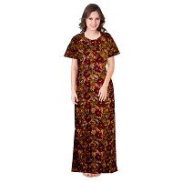 Dauina Multicoloured Cotton Printed Nightdress For Women - Pack of 2-thumb2