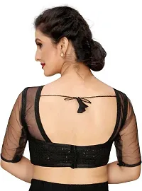 Latest Attractive Net Embroidered Sequin Stitched Blouse-thumb3