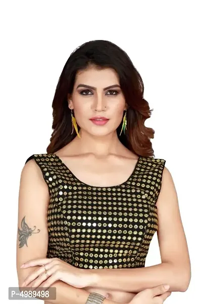 Attractive Georgette Mirror Work Stitched Blouse-thumb0