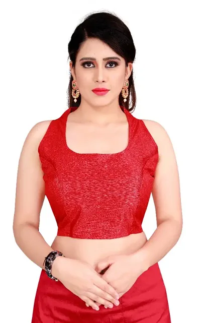 New Trendy Solid Silk Stitched Blouses