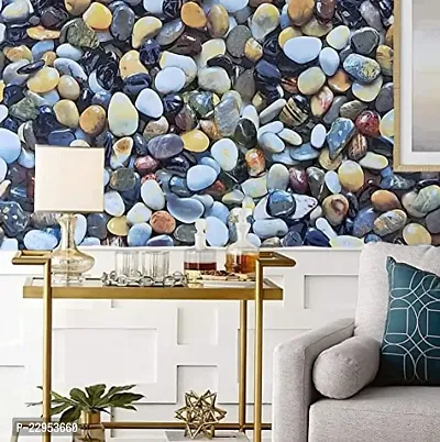 J K COLLECTION Colourfull  stone flower sticker wallpaper for home walls decoration and also use for kitchen and bedroom with self adhesive waterproof removable wallpapers roll 3D (60*200) (pack of 2)-thumb2