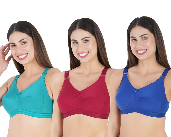 KISSLEY Full Coverage Bra For Women  Girls Bra  Name: KISSLEY Full Coverage Bra For Women  Girls Bra  Fabric: Cotton Blend Print or Pattern Type: Solid Padding: Non Padded Type: Everyday Bra Wiring: