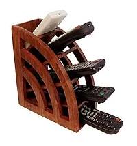 Multipurpose Wooden TV Remote Holder/Stand/Organizer/Rack for Space Saving 5 Slot Storage-thumb3