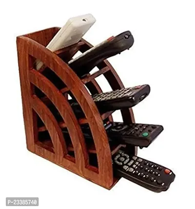 Multipurpose Wooden TV Remote Holder/Stand/Organizer/Rack for Space Saving 5 Slot Storage-thumb4