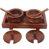 Sheesham Wooden Jars Table Top Mukhwas Container Kitchen Spice Condiment Box Supari Saunf Container Set-thumb2