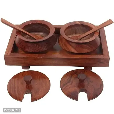 Sheesham Wooden Jars Table Top Mukhwas Container Kitchen Spice Condiment Box Supari Saunf Container Set-thumb3