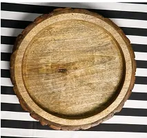 Round Shape Wooden Serving Tray, Buckle Tray-thumb1