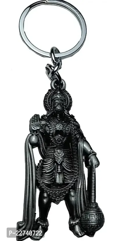 Premium Quality Lord Ram Bhagat Shree Hanuman Ji Antique (Grey Colour) Key Chain