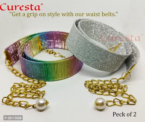 Curesta reg; Trendy Women Belt With Adjustable Chain-thumb0