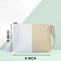 SALIM X SONS BEIGE AND WHITE COLOUR SIDE BAG FOR WOMEN-thumb1
