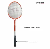 LYZOO Florescent Badminton Racket Set of 2 Multicolour Double Shaft Badminton Racquet Multicolor Strung Badminton Racquet  (Pack of: 2, 120 g)-thumb1