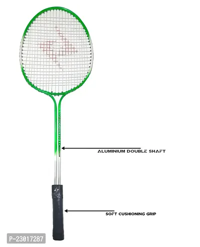 LYZOO Double Shaft Badminton Racquet Aluminium Rod Badminton With 3Pc Nylon Shuttle and 1pc Full size Badminton Nylon Net single side tape-thumb4