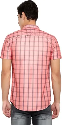 Reliable Red Cotton Blend Checked Short Sleeves Casual Shirt For Men-thumb4