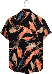 Reliable Multicoloured Lycra Blend Printed Short Sleeves Casual Shirt For Men-thumb1