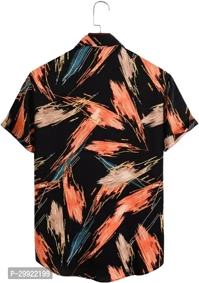 Reliable Multicoloured Lycra Blend Printed Short Sleeves Casual Shirt For Men-thumb2