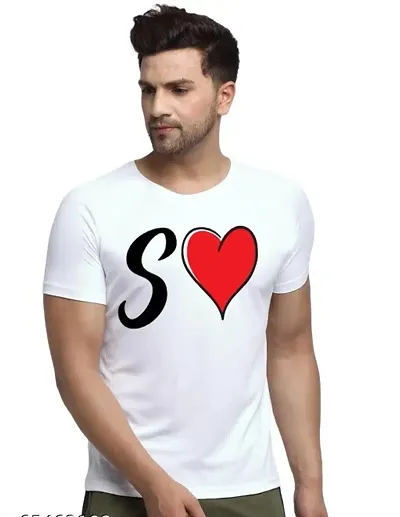 Zenloop Styles Round Neck S and Heart Tshirt for Men