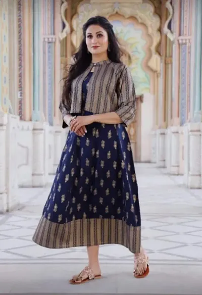 Beautiful Printed Anarkali Kurta with Jacket