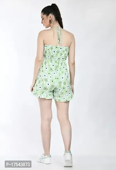 Coattire A R COLLECTION PVT ltd Women`s Floral Printed Jumpsuits Green|Size-L-thumb2