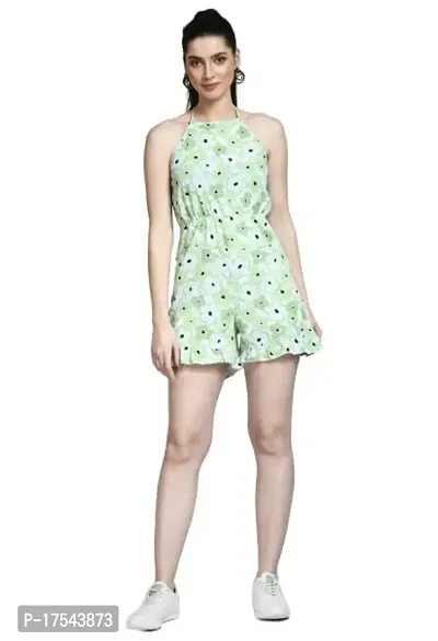 Coattire A R COLLECTION PVT ltd Women`s Floral Printed Jumpsuits Green|Size-L-thumb0