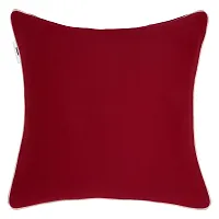 Gifts Island? Set of 5 Maroon Swiss Velvet Solid Plain Reversible Square Cushion Covers 16 inch x 16 inch (40.64 x 40.64 cm, Maroon)-thumb3