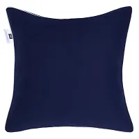 Gifts Island? Set of 5 Navy Blue Swiss Velvet Solid Plain Reversible Square Cushion Covers 16 inch x 16 inch (40.64 x 40.64 cm, Navy Blue)-thumb3