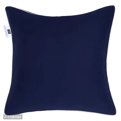 Gifts Island? Set of 5 Navy Blue Swiss Velvet Solid Plain Reversible Square Cushion Covers 16 inch x 16 inch (40.64 x 40.64 cm, Navy Blue)-thumb4