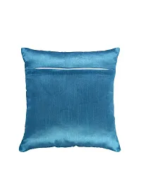 Gifts Island? Set of 5 Polyester Silk Blue  Silver-Tone Cross Checkered Square Cushion Covers 16 inch x 16 inch (40.64 x 40.64 cm, Blue)-thumb3