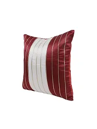 Gifts Island? Set of 5 Red  Cream Polyester Silk Gold-Tone Striped Square Cushion Covers 16 inch x 16 inch (40.64 x 40.64 cm, Red)-thumb3