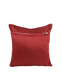 Gifts Island? Set of 5 Red  Cream Polyester Silk Gold-Tone Striped Square Cushion Covers 16 inch x 16 inch (40.64 x 40.64 cm, Red)-thumb4