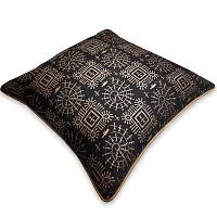 Gifts Island Set of 5 Dupion Silk Decorative/Traditional Rajasthani Warli Golden Hand Printed Throw/Pillow Square Cushion Covers-thumb3