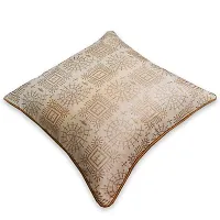 Gifts Island Set of 5 Dupion Silk Decorative/Traditional Rajasthani Warli Golden Hand Printed Throw/Pillow Square Cushion Covers-thumb3