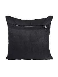 Gifts Island? Set of 5 Polyester Silk Black  Silver-Tone Box Checkered Square Cushion Covers 16 inch x 16 inch (40.64 x 40.64 cm, Black)-thumb4