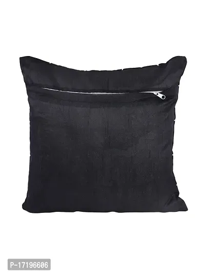 Gifts Island? Set of 5 Polyester Silk Black  Silver-Tone Box Checkered Square Cushion Covers 16 inch x 16 inch (40.64 x 40.64 cm, Black)-thumb5