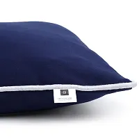 Gifts Island? Set of 5 Navy Blue Swiss Velvet Solid Plain Reversible Square Cushion Covers 16 inch x 16 inch (40.64 x 40.64 cm, Navy Blue)-thumb4