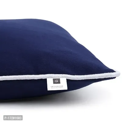 Gifts Island? Set of 5 Navy Blue Swiss Velvet Solid Plain Reversible Square Cushion Covers 16 inch x 16 inch (40.64 x 40.64 cm, Navy Blue)-thumb5