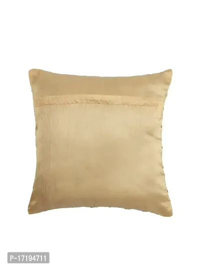 Gifts Island? Set of 5 Polyester Silk Beige  Gold-Tone Wave Striped Square Cushion Covers 16 inch x 16 inch (40.64 x 40.64 cm, Beige)-thumb4