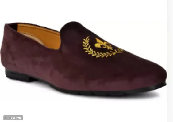 Elegant Maroon Faux Leather  Loafers For Women