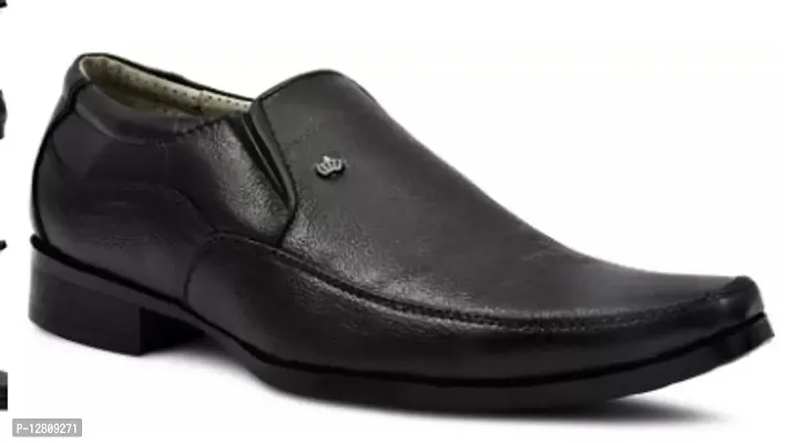 Elegant Black Faux Leather  Loafers For Women