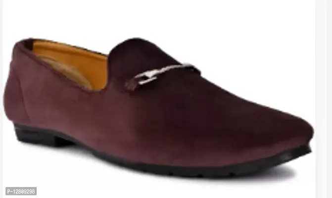 Elegant Maroon Faux Leather  Loafers For Women