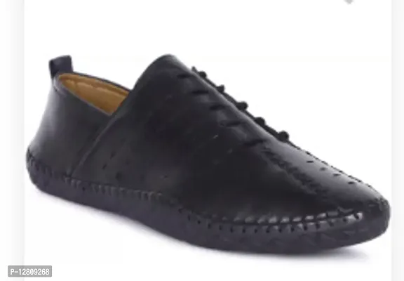 Elegant Black Faux Leather  Loafers For Women
