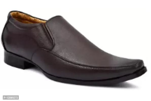 Elegant Brown Faux Leather  Loafers For Women