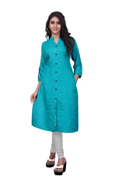 Vastra Fab Women solid sea Kurti