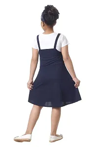 Vastra Fab Kids Girl top and deep Blue Dungreee Dress-thumb2