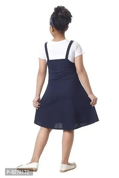 Vastra Fab Kids Girl top and deep Blue Dungreee Dress-thumb3