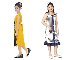 Vastra Fab Kids Girl a-line Knee Length Multicolor Frocks and Dress-thumb1