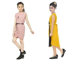 Vastra Fab Kids Girl Fancy Knee Length Multicolor Dresses 22-thumb1