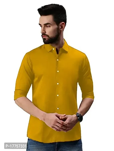 Mustard Cotton Full Sleeve Shirt