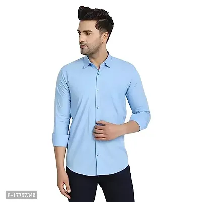 Sky Blue Cotton Full Sleeve Shirt