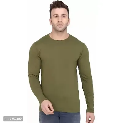 Green Cotton Full Sleeve Tshirt