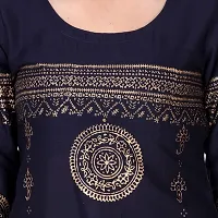 Stylish Black Cotton Printed Kurti For Women-thumb4